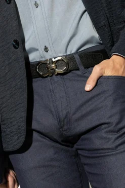 FERRAGAMO BLACK Double-sided belt