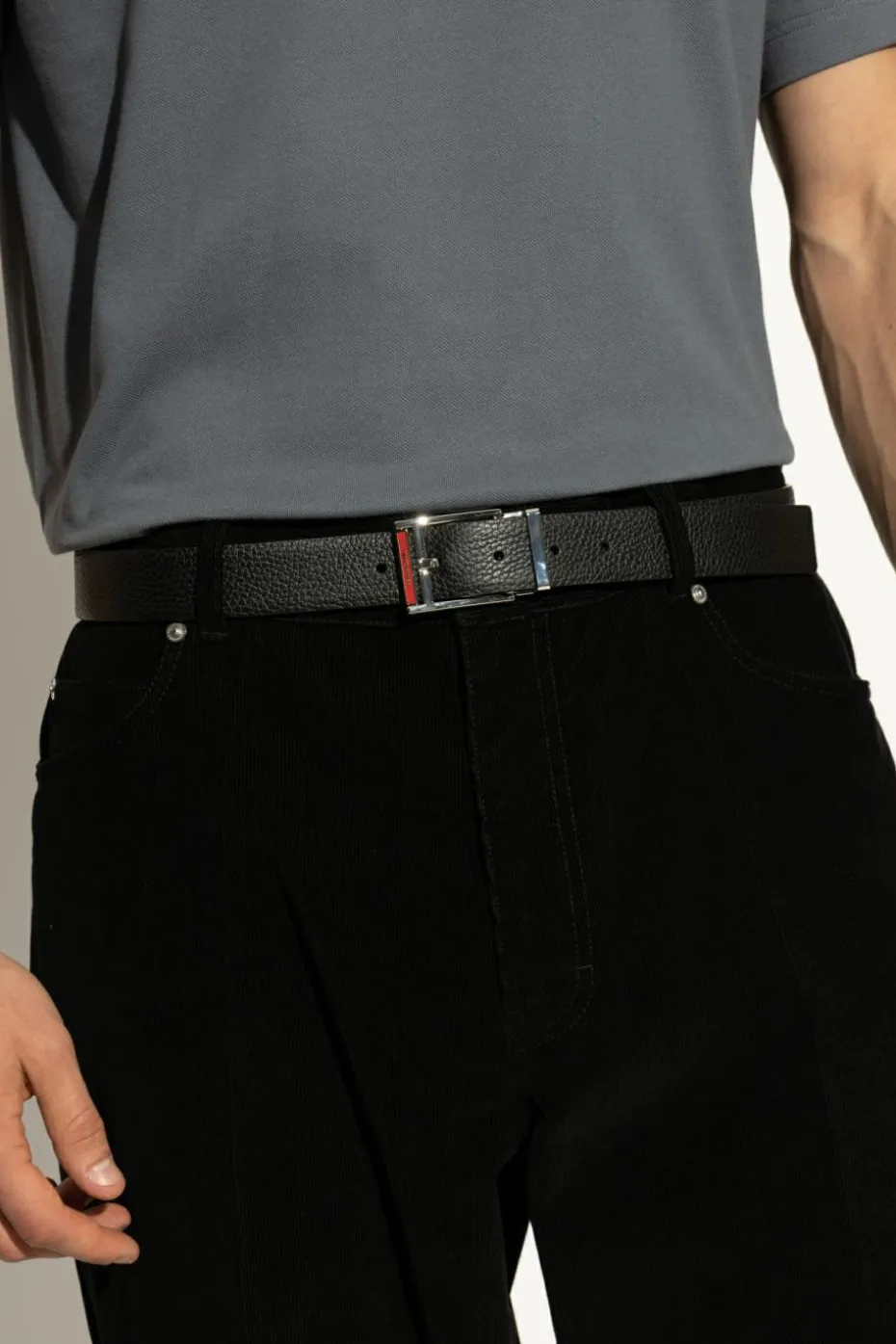 FERRAGAMO BLACK Double-sided belt