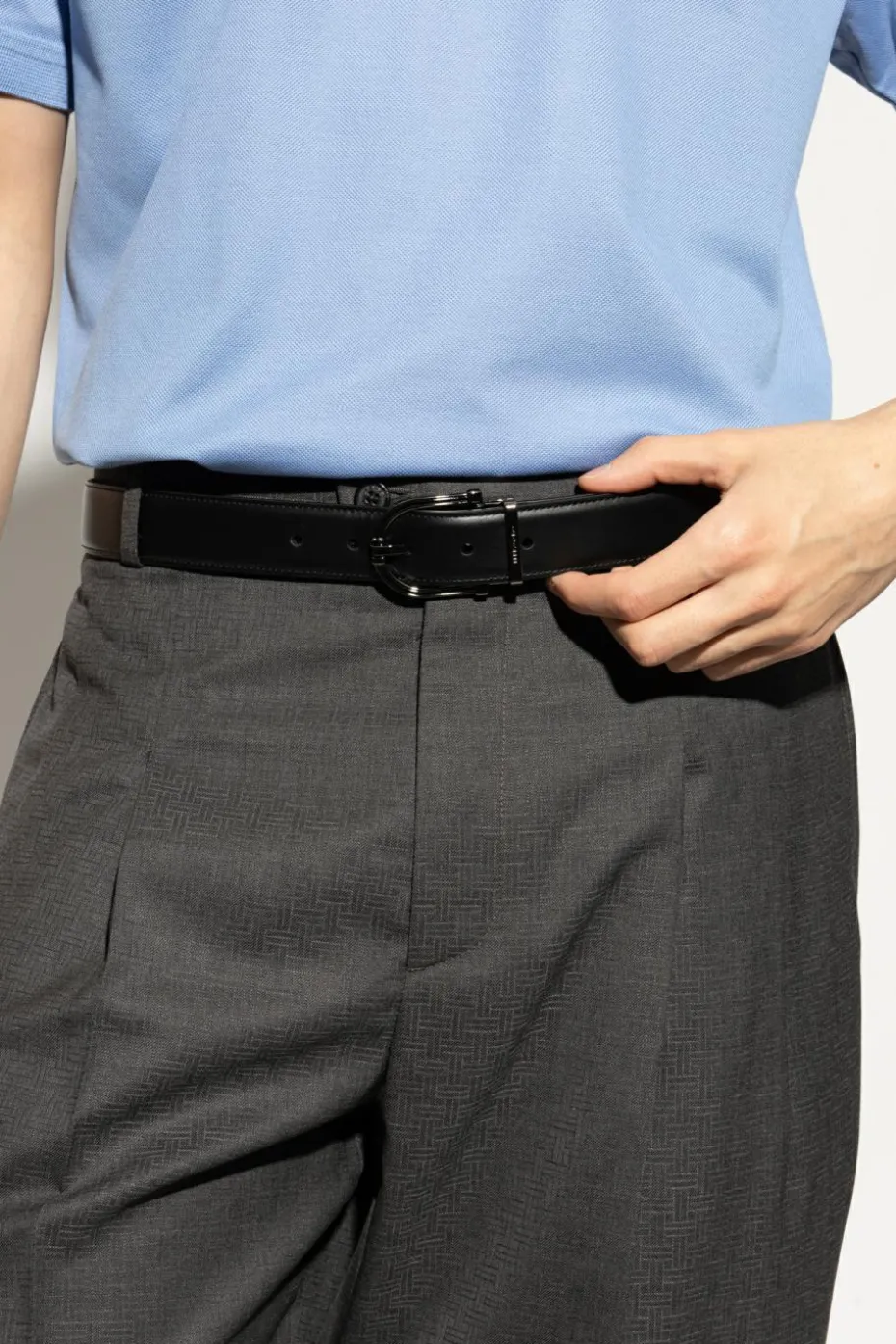 FERRAGAMO BLACK Double-sided belt