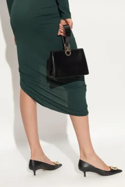 FERRAGAMO BLACK Handbag `Gancini Mini`