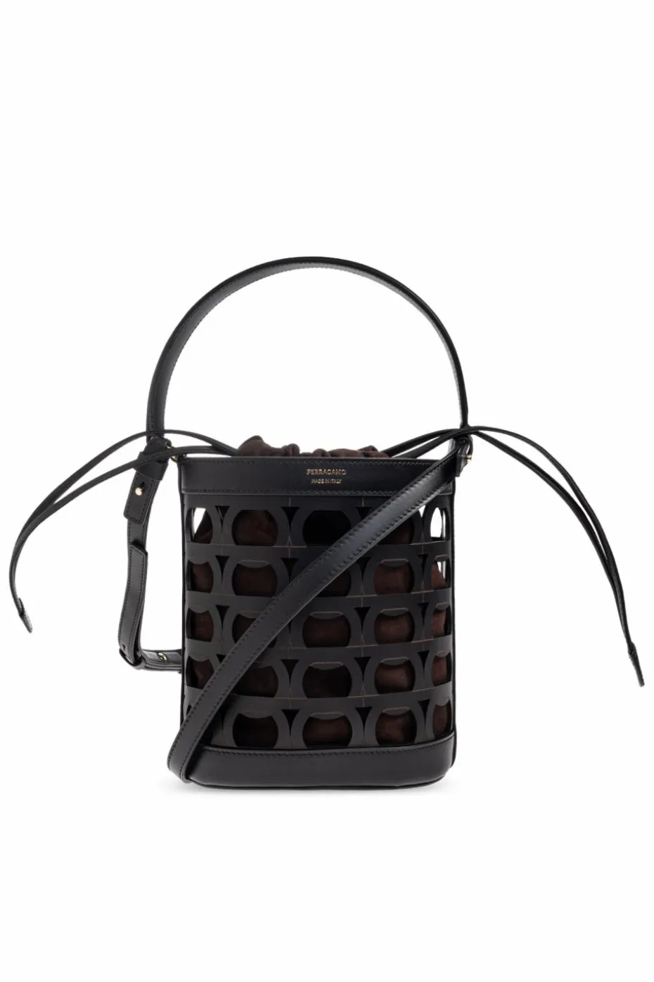 FERRAGAMO BLACK Handheld bucket bag