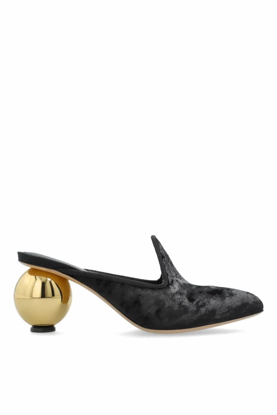 FERRAGAMO BLACK Heeled mules "Tasha"
