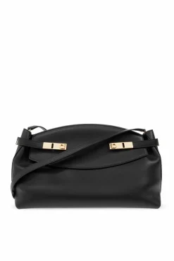 FERRAGAMO BLACK ‘Hug’ shoulder bag