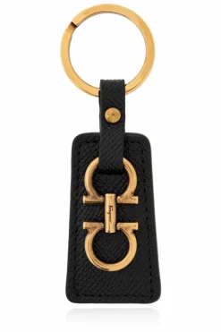 FERRAGAMO BLACK Keychain with logo