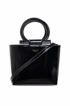 FERRAGAMO BLACK Lacquered handbag