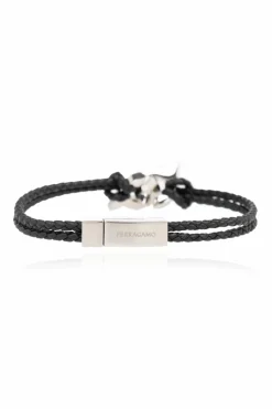 FERRAGAMO BLACK Leather bracelet