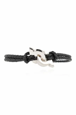FERRAGAMO BLACK Leather bracelet