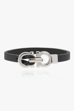 FERRAGAMO BLACK Leather bracelet