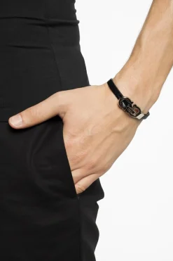 FERRAGAMO BLACK Leather bracelet