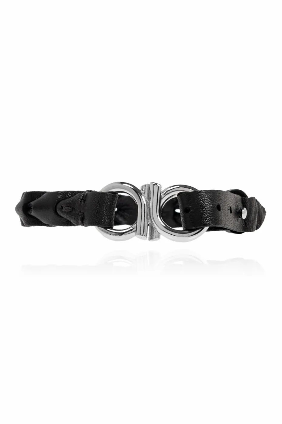 FERRAGAMO BLACK Leather bracelet