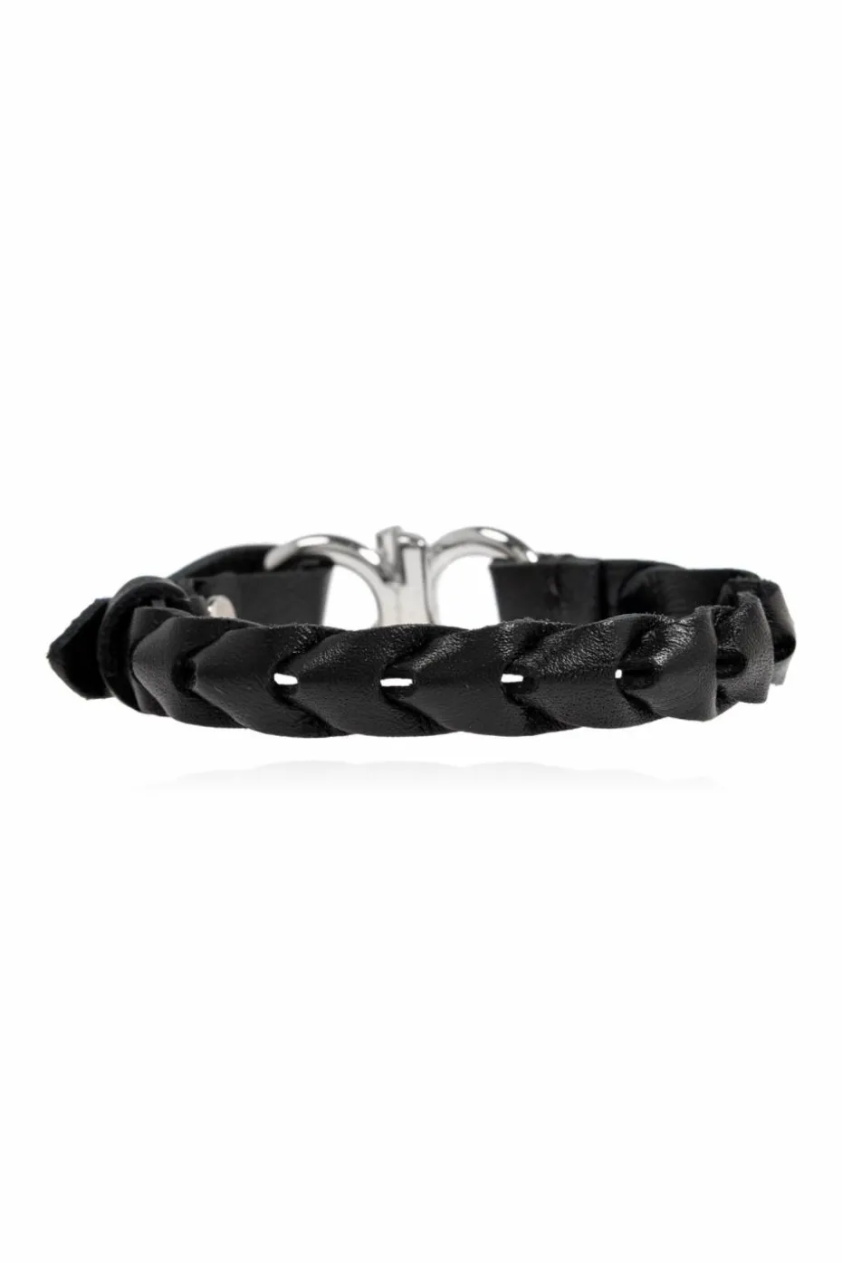 FERRAGAMO BLACK Leather bracelet