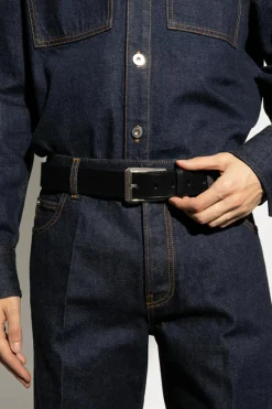 FERRAGAMO BLACK Leather belt