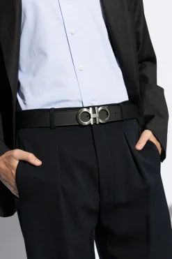 FERRAGAMO BLACK Leather Belt