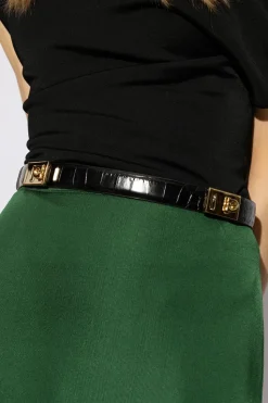 FERRAGAMO BLACK Leather belt