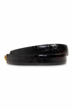 FERRAGAMO BLACK Leather belt