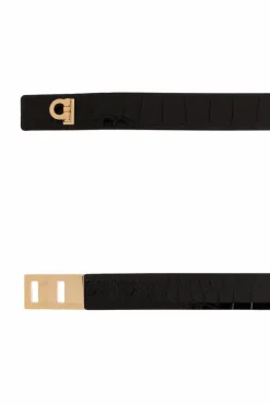 FERRAGAMO BLACK Leather belt