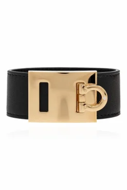 FERRAGAMO BLACK Leather bracelet