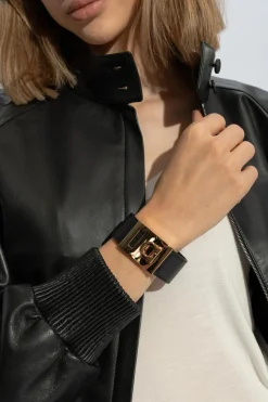 FERRAGAMO BLACK Leather bracelet