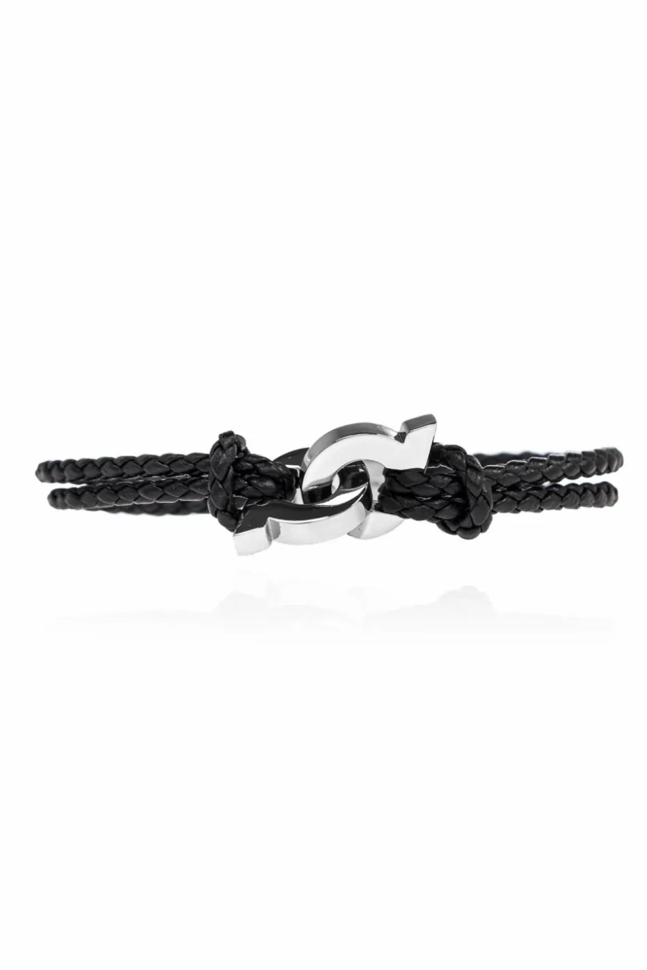 FERRAGAMO BLACK Leather bracelet