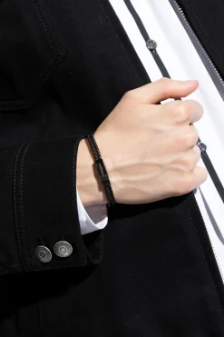 FERRAGAMO BLACK Leather bracelet