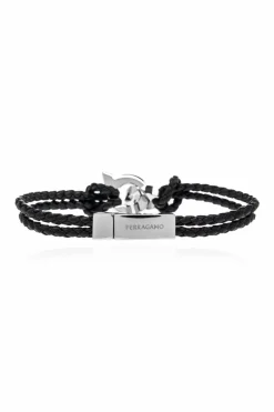 FERRAGAMO BLACK Leather bracelet