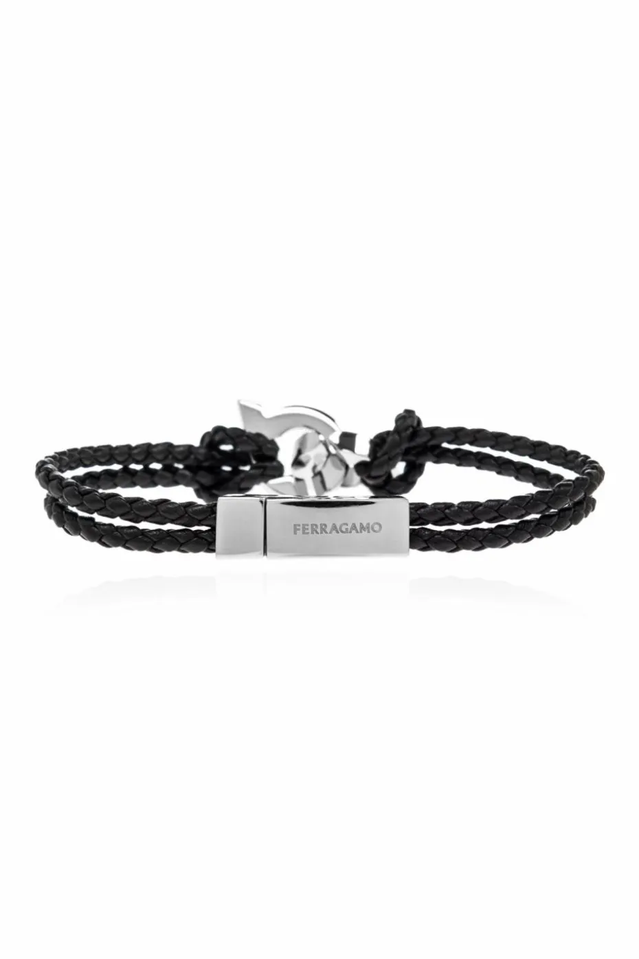 FERRAGAMO BLACK Leather bracelet
