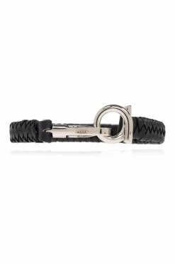 FERRAGAMO BLACK Leather bracelet