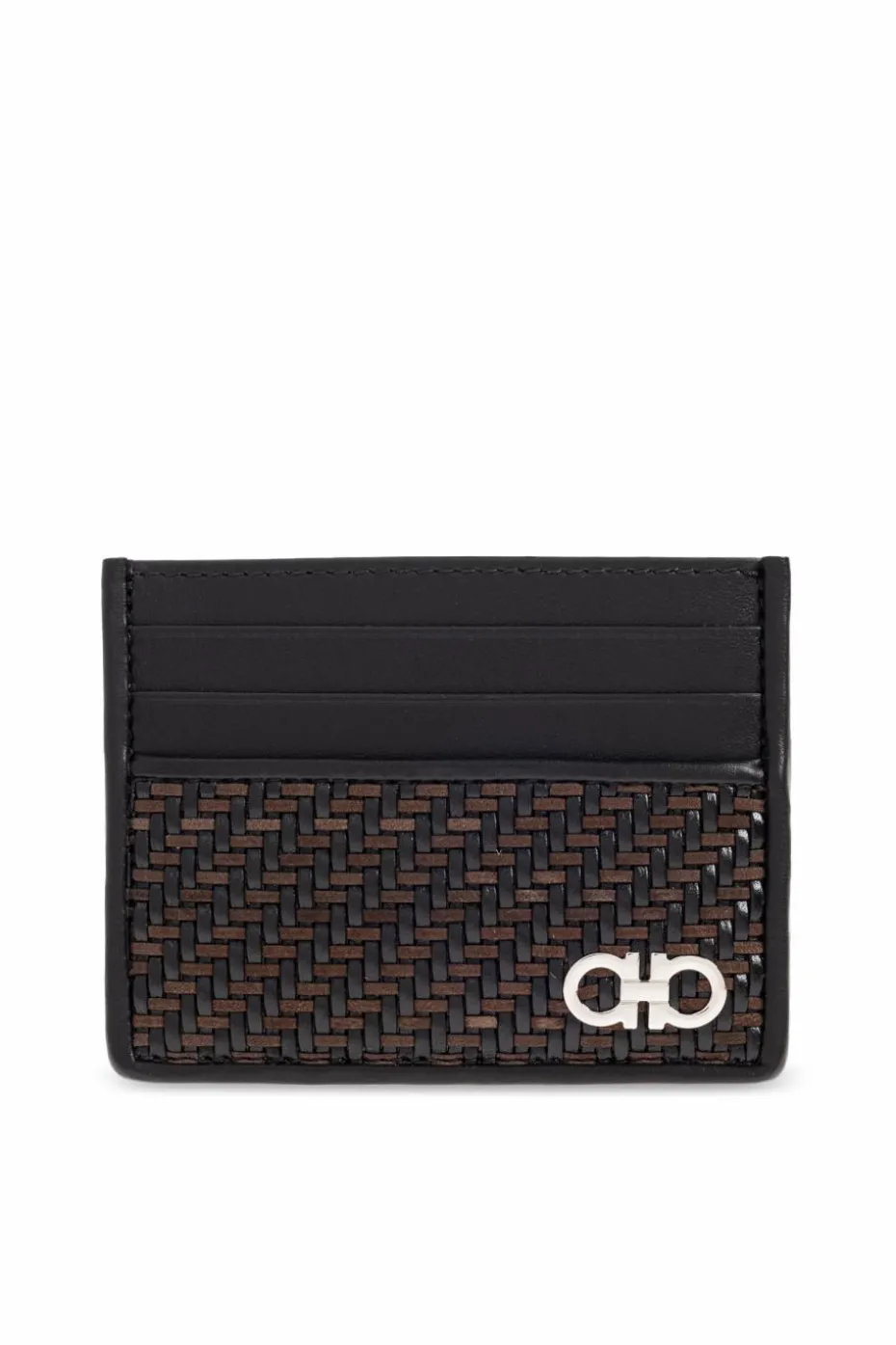 FERRAGAMO BLACK Leather cardholder
