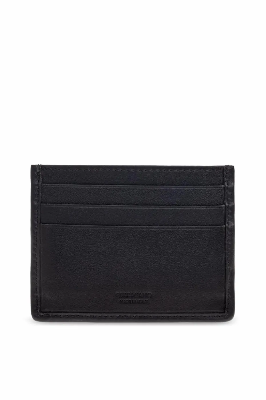 FERRAGAMO BLACK Leather cardholder