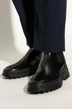 FERRAGAMO BLACK Leather Chelsea boots 'Bossons'