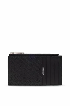 FERRAGAMO BLACK Leather card case