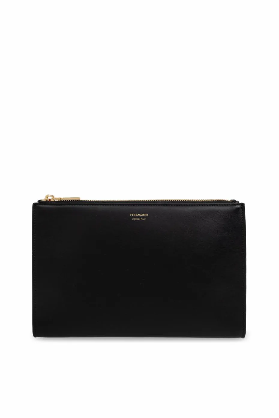 FERRAGAMO BLACK Leather cosmetic bag