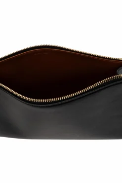 FERRAGAMO BLACK Leather cosmetic bag