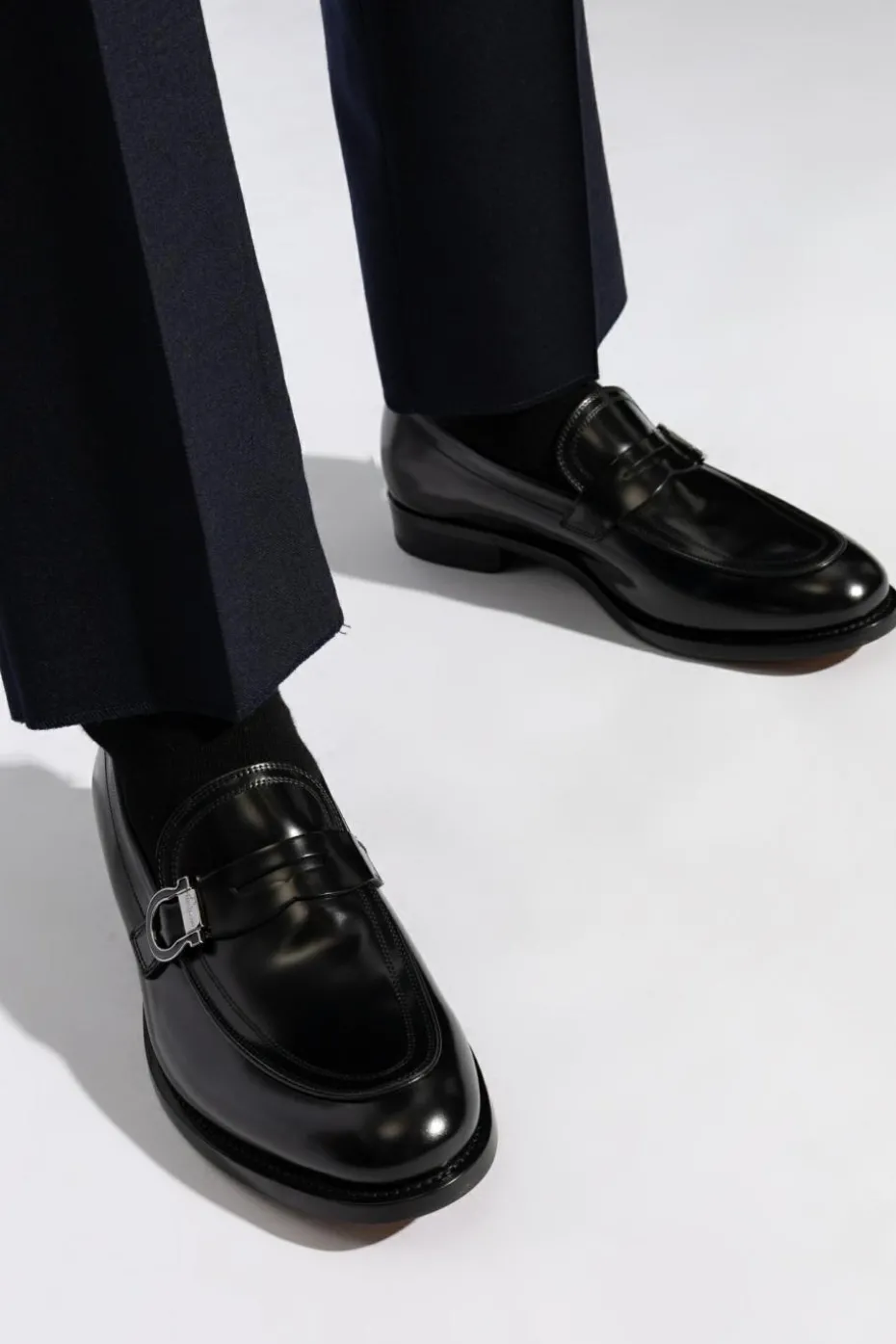 FERRAGAMO BLACK Leather shoes `Canada`