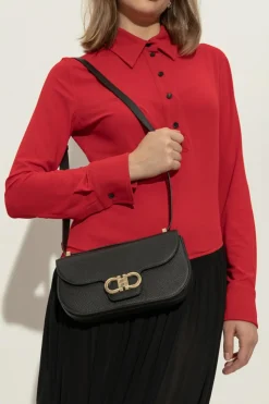 FERRAGAMO BLACK Leather shoulder bag