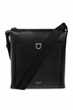 FERRAGAMO BLACK Leather shoulder bag `Trading`