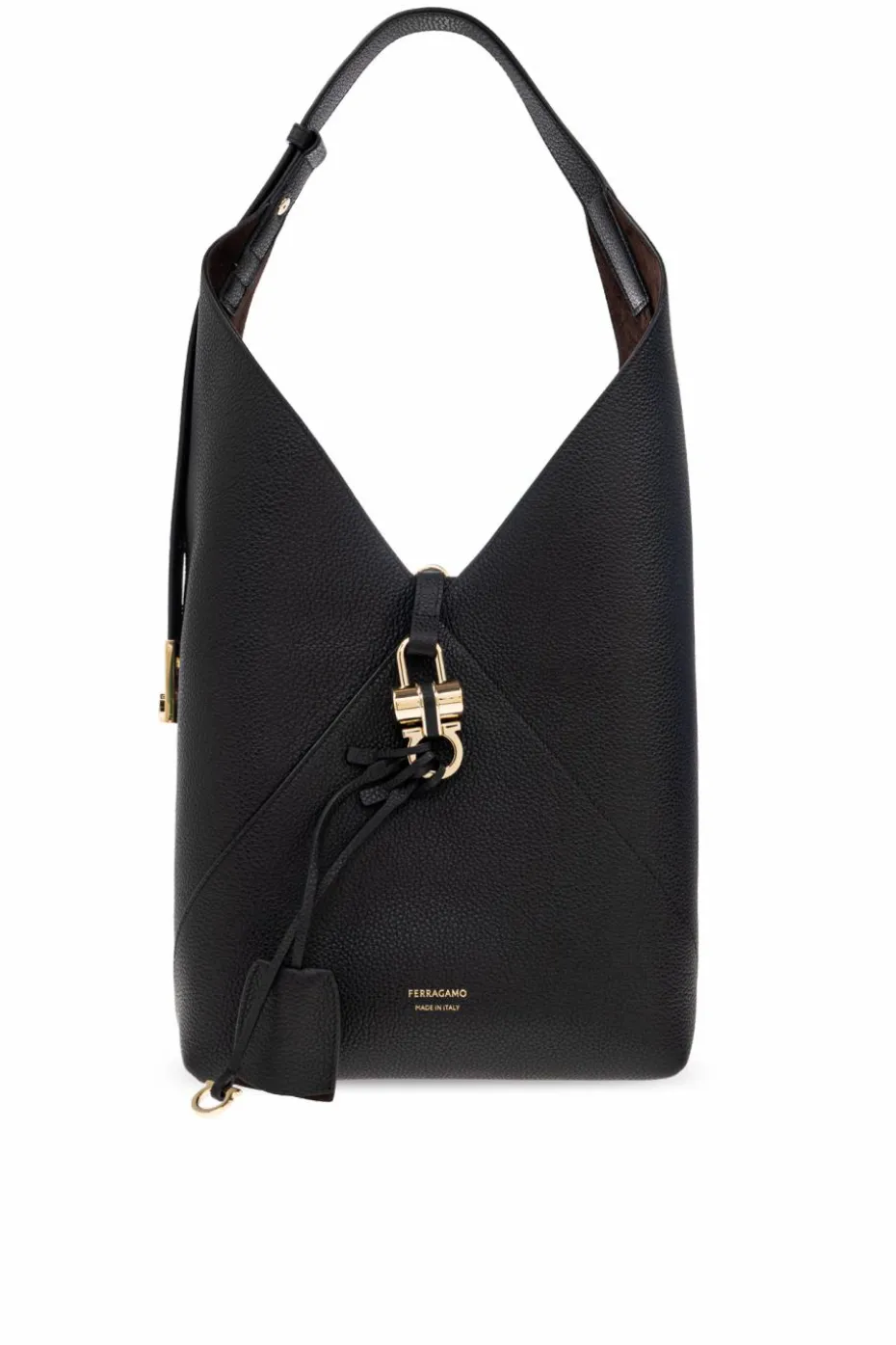 FERRAGAMO BLACK Leather shoulder bag