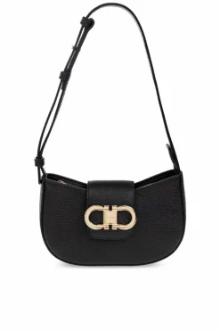 FERRAGAMO BLACK Leather shoulder bag