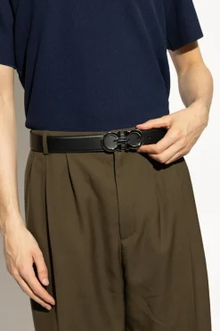 FERRAGAMO BLACK Logo belt