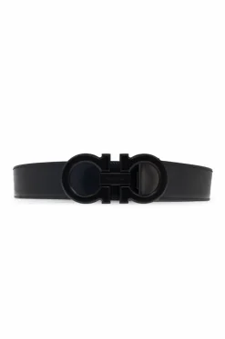 FERRAGAMO BLACK Logo belt