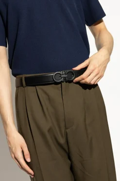 FERRAGAMO BLACK Logo belt