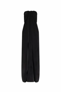 FERRAGAMO BLACK Off-the-shoulder dress