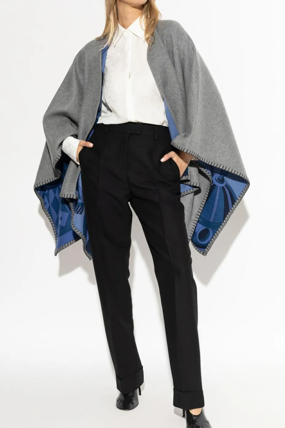FERRAGAMO BLACK Pants with wool finish