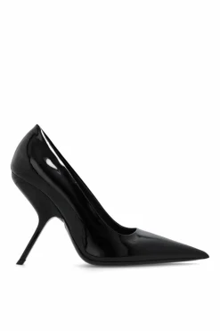 FERRAGAMO BLACK Patent leather stiletto pumps