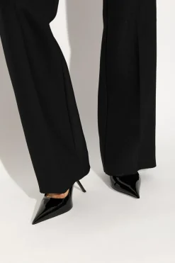 FERRAGAMO BLACK Patent leather stiletto pumps