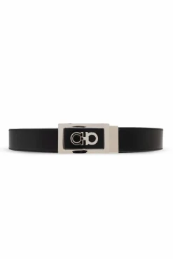 FERRAGAMO BLACK Reversible Leather Belt