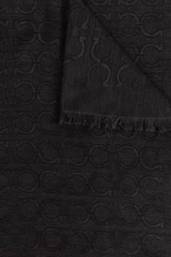 FERRAGAMO BLACK Scarf with Monogram