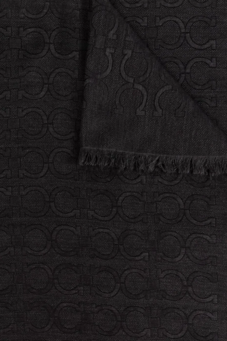 FERRAGAMO BLACK Scarf with Monogram