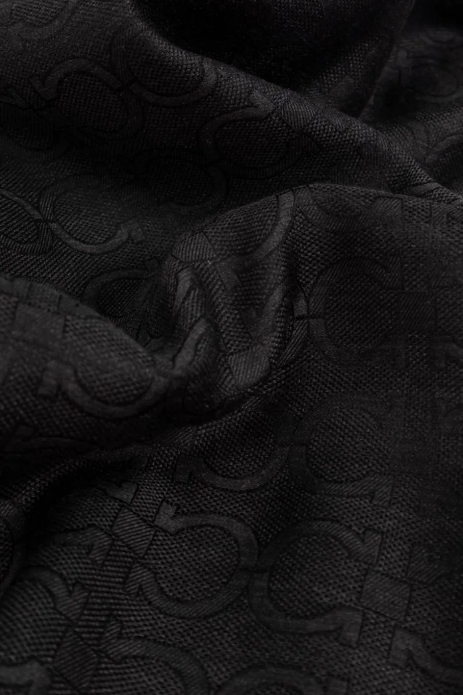 FERRAGAMO BLACK Scarf with Monogram