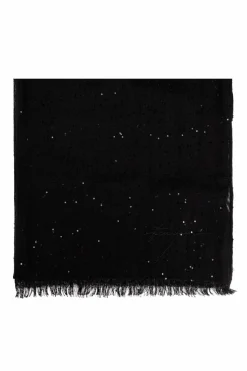 FERRAGAMO BLACK Scarf with shimmering sequins